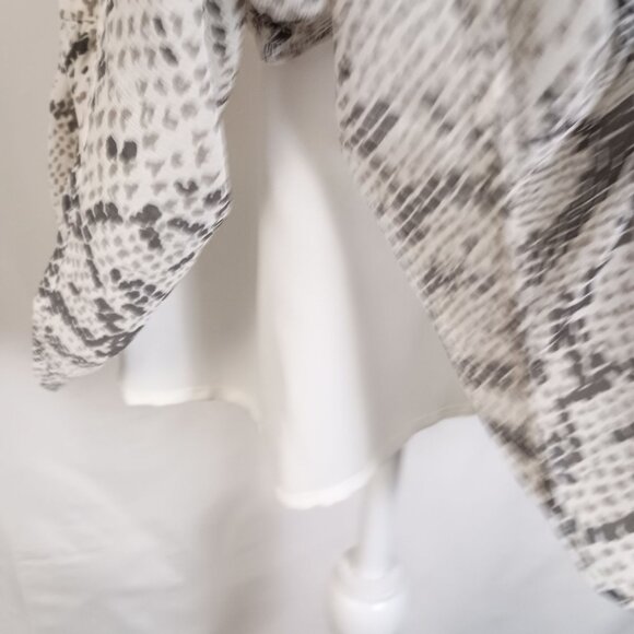 J Crew Womens Snake Print Long Sleeve Ruffle Hem Smocked Waist Dress M - Picture 5 of 10